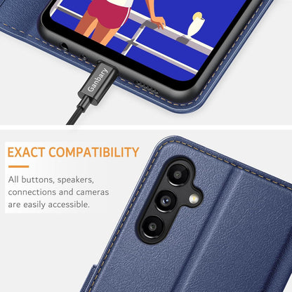 Samsung Galaxy A04s A13 5G Handyhülle Leder Klapphülle Magnet Blau