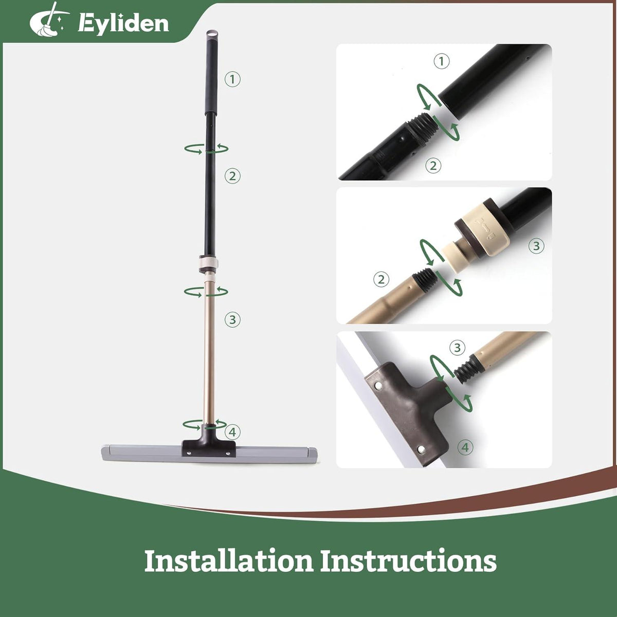 Wasserschieber Bodenabzieher 138cm Teleskopstiel Dusche Fliesen Marmor