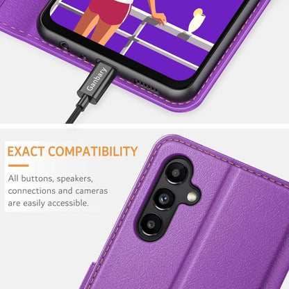 Samsung Galaxy A04s A13 5G Handyhülle Leder Klapphülle Standfunktion Violett