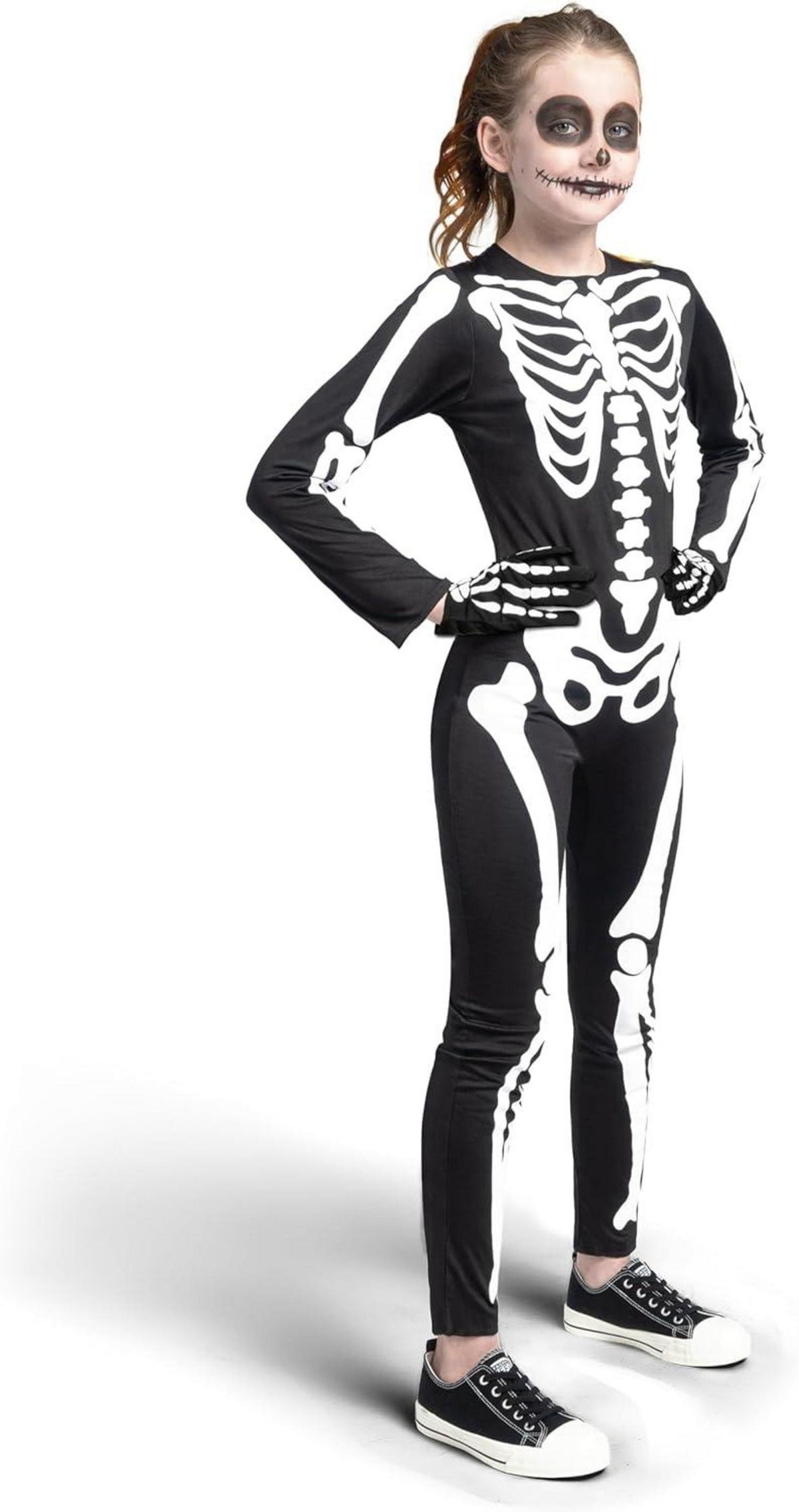 Kinder Glow-in-the-Dark Skelett-Kostüm Halloween Dress Up 3t Medium