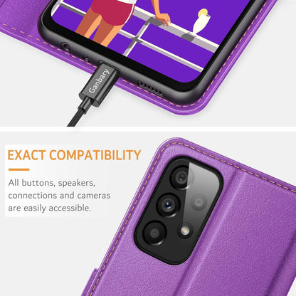 Premium Leder Klapphülle Samsung Galaxy A23 4G/5G Violett