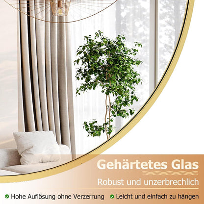 Runder Wandspiegel 80cm Gold – Moderner Badezimmer Spiegel