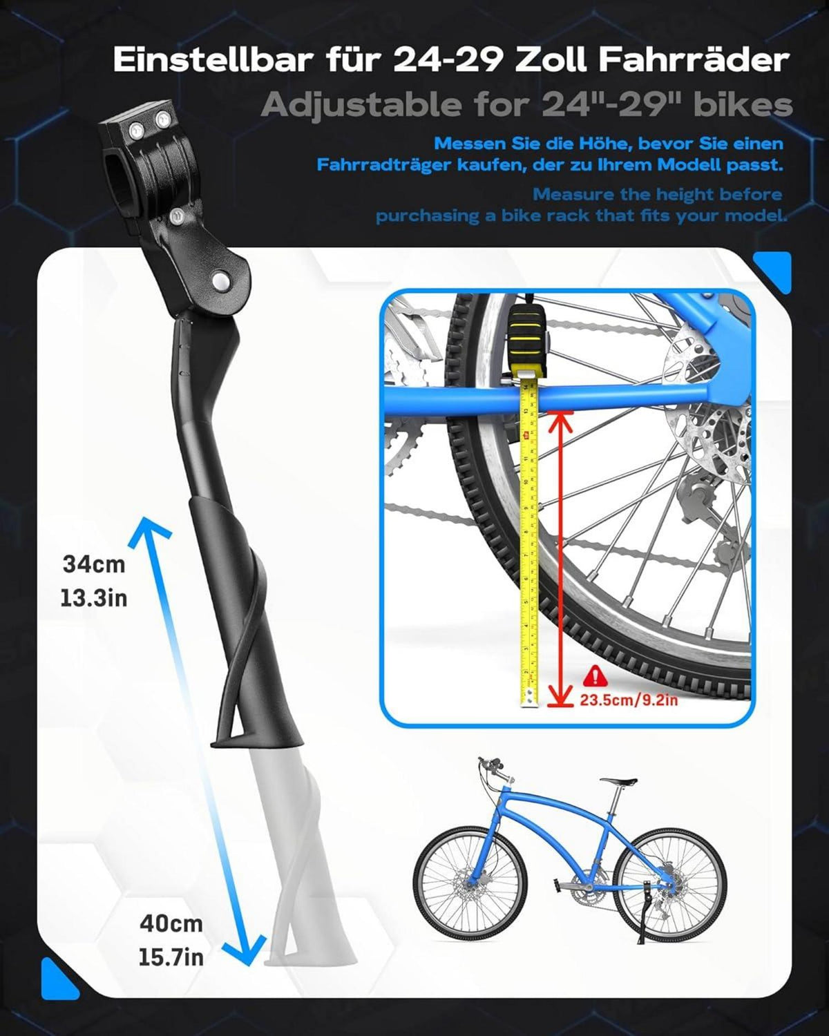 Fahrradständer 24-29 Zoll Höhenverstellbar Gepunktete
