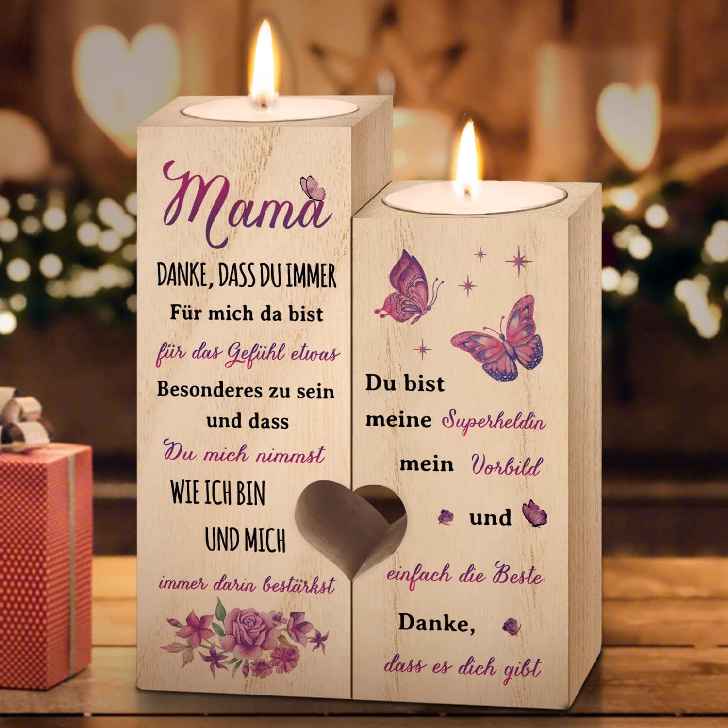 Personalisierter Herz-Kerzenhalter Muttertagsgeschenk Mama