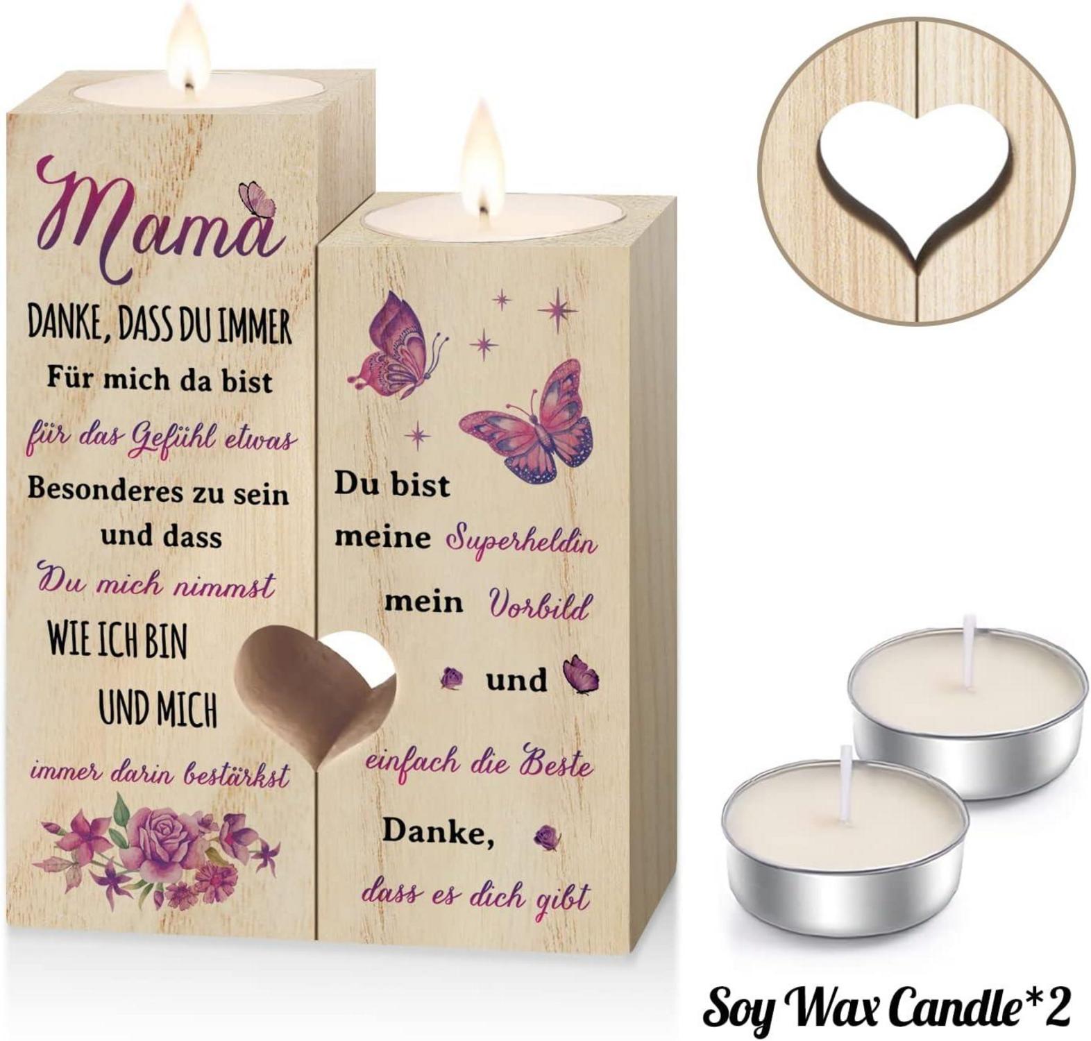 Personalisierter Herz-Kerzenhalter Muttertagsgeschenk Mama