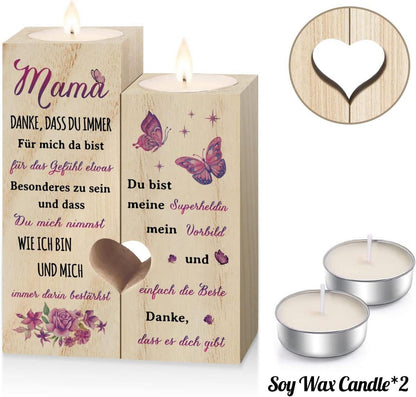 Personalisierter Herz-Kerzenhalter Muttertagsgeschenk Mama