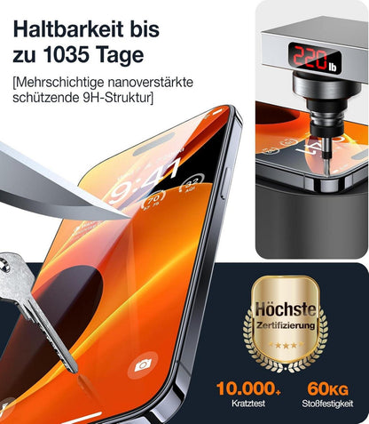 Panzerfolie 9H Schutzglas für iPhone 14 Pro 2er Pack