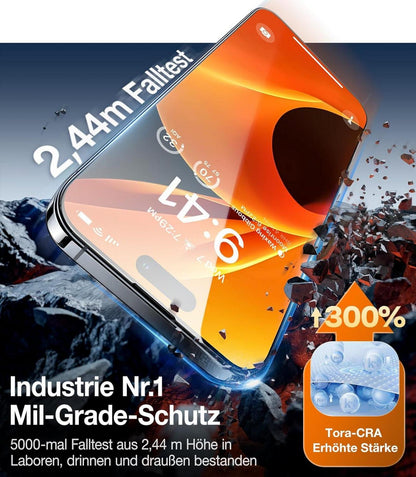 TORRAS für iPhone 14 Pro Panzerglas Schutzfolie 9H 2 Stück