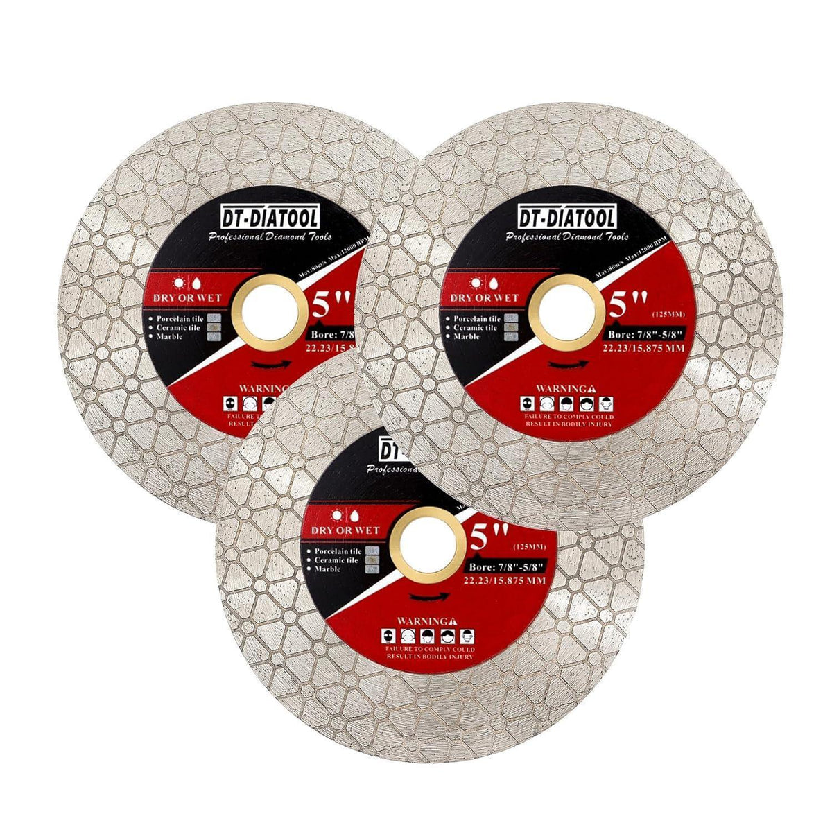 Diamant-Trennscheibe 125mm 3er-Pack für Fliesen & Stein