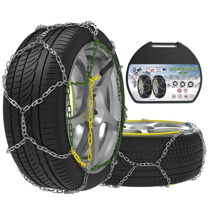 Schneeketten Stahl 12mm – Set für Auto (Größe 130)