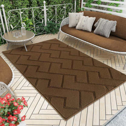 Fußmatte rutschfest waschbar – Schmutzfangmatte für Innen & Außen 119x180cm Braun