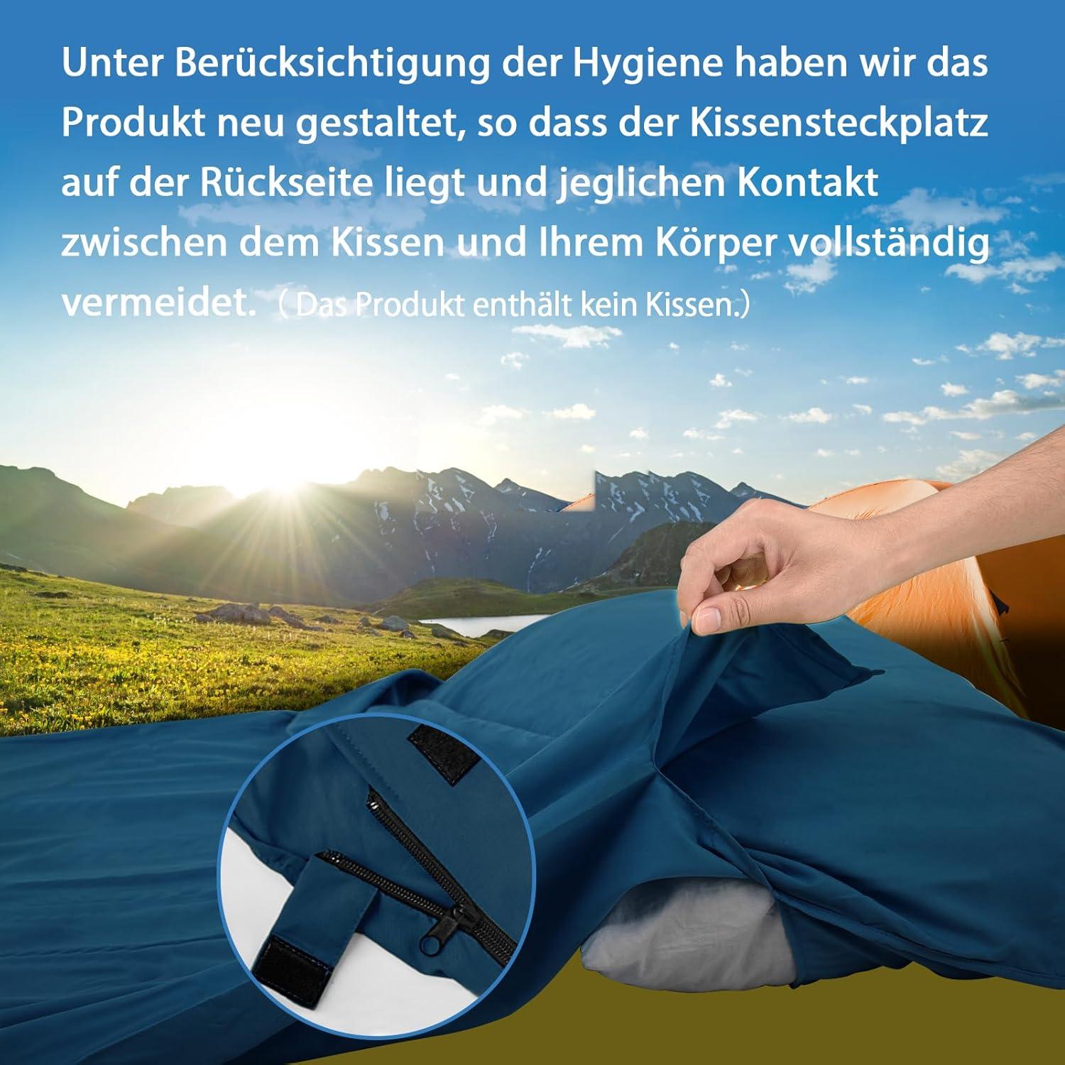 JAICOM Hüttenschlafsack Ultraleicht Reiseschlafsack Mikrofaser Blau