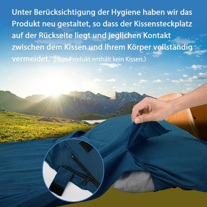 JAICOM Hüttenschlafsack Ultraleicht Reiseschlafsack Mikrofaser Blau