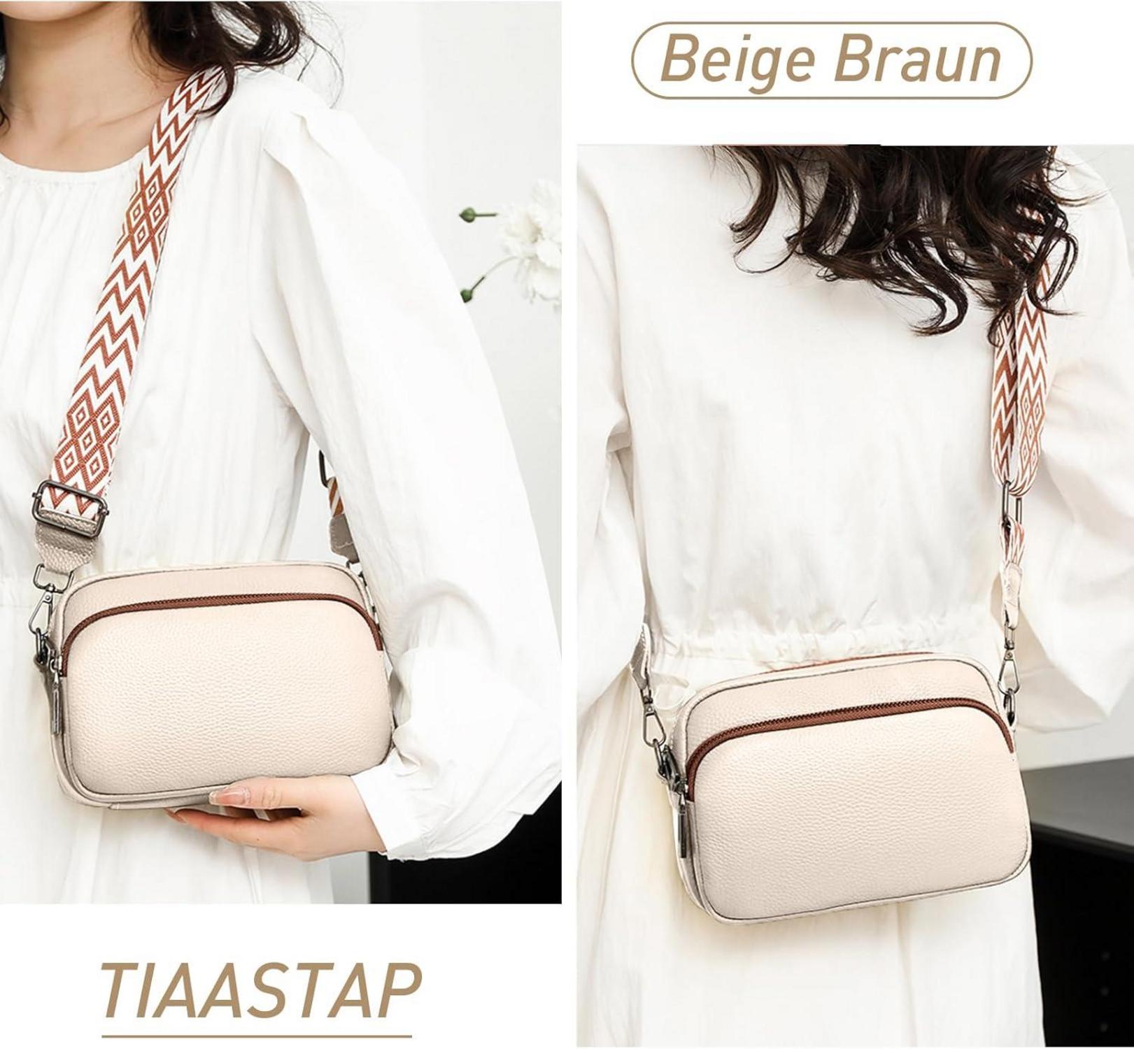 Damen Echtes Leder Umhängetasche Crossbody Bag