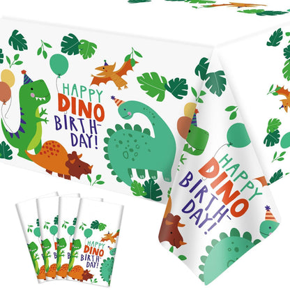 Dinosaurier Tischdecken Set 4er-Pack – 213x130 cm