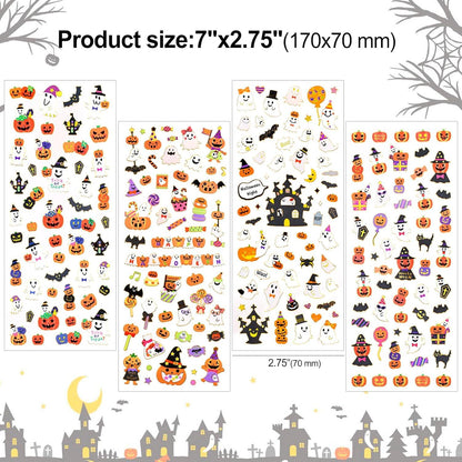 Halloween Aufkleber Sticker Kürbis Fledermaus Geist