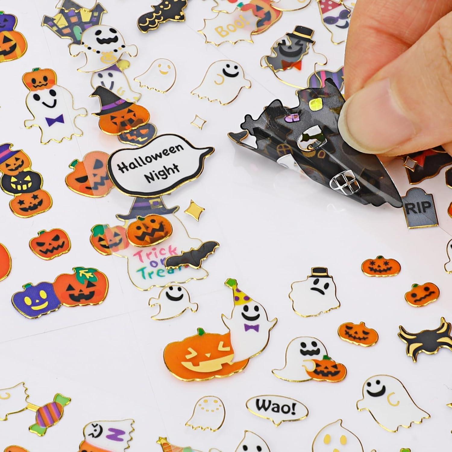 Halloween Aufkleber Sticker Scrapbook Fledermaus Kürbis Ghost Kinder