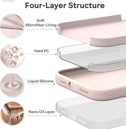 iPhone 15 Pro Max Hülle Rosa - Stoßfeste Handyhülle mit Mikrofaser Futter