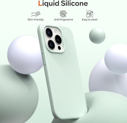 Handyhülle für iPhone 15 Pro Stoßfest Grün Liquid Silicone Case