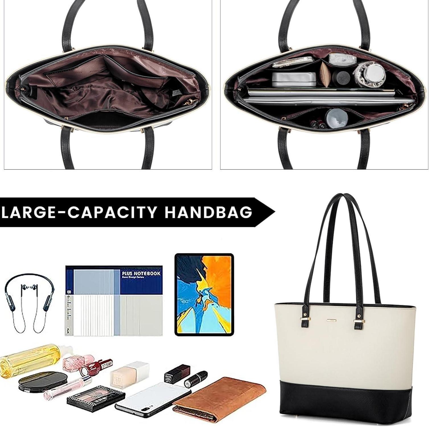 LOVEVOOK Damen Handtasche 3-teiliges Set Schultertasche Shopper Umhängetasche