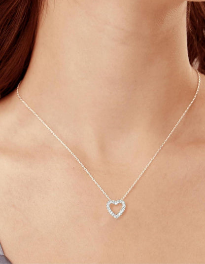 Herz Kette mit Moissanit Diamant Anhänger Initialen