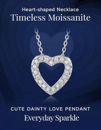 Herz Kette mit Moissanit Diamant Anhänger Initialen Halskette