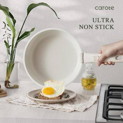 9-teiliges CAROTE Topfset Pfannenset abnehmbare Griffe