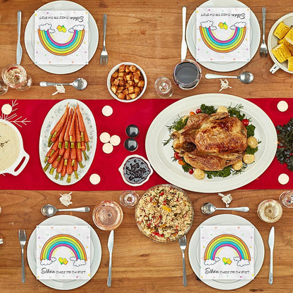 Regenbogen Servietten Kindergeburtstag 40 Stück 3-lagig 33x33cm