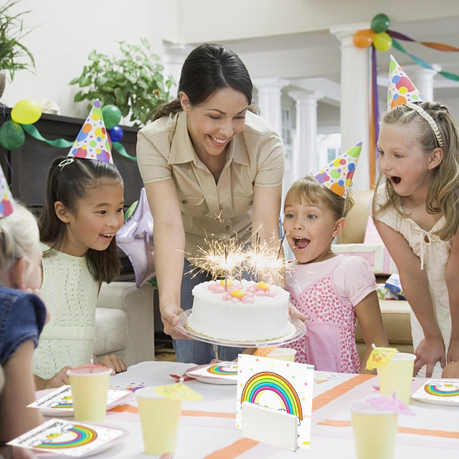 Regenbogen Servietten Kindergeburtstag 40 Stück 3-lagig 33x33cm