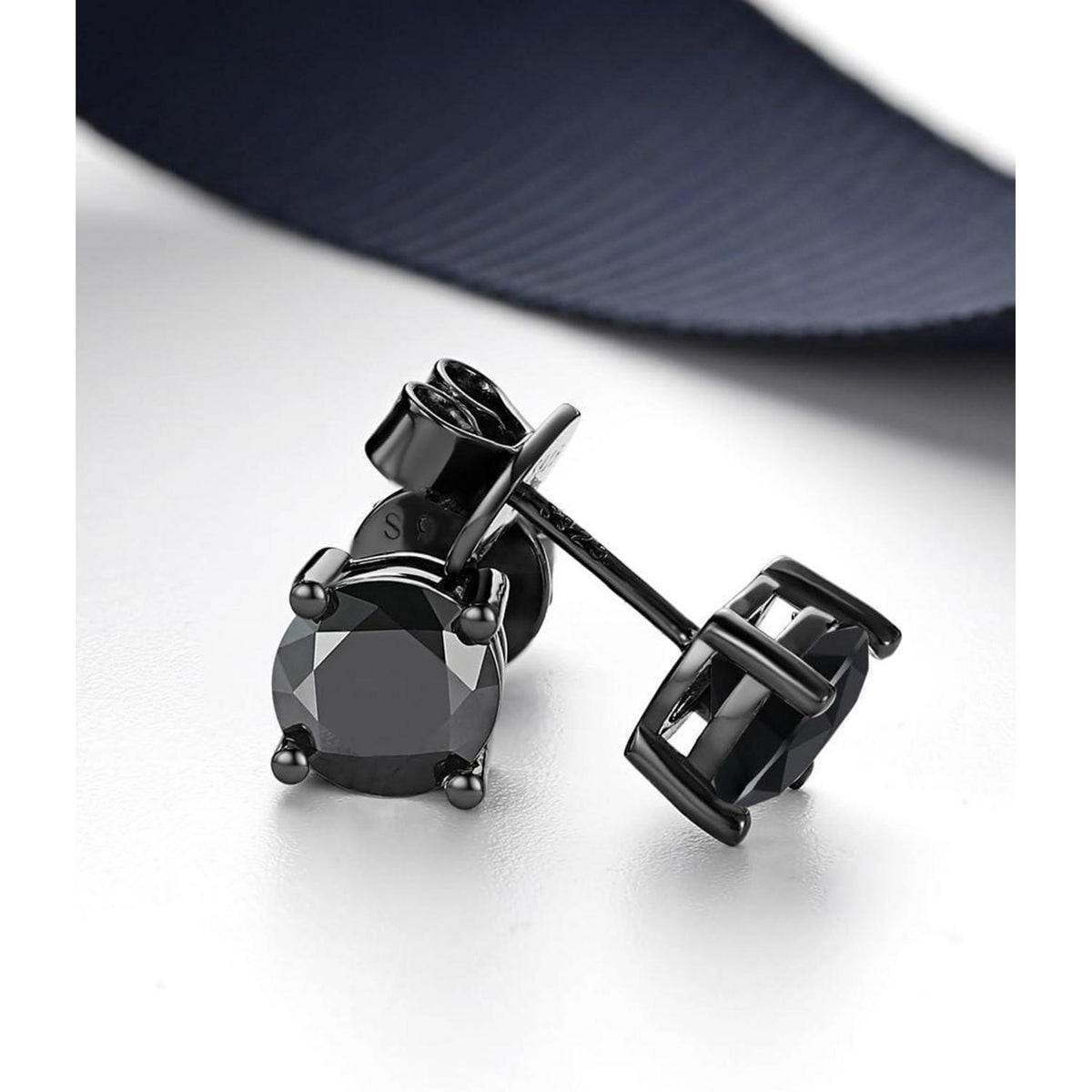 Schwarze Moissanite Ohrstecker 1 Karat 925 Silber Herren Damen