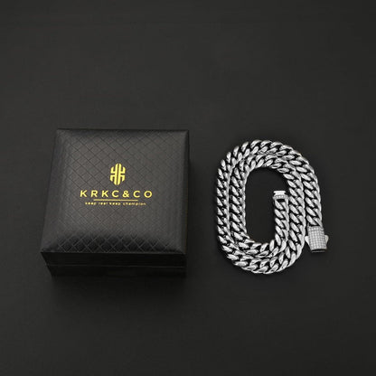 Panzerkette Herren 12mm Edelstahl Gold Cuban Link Chain