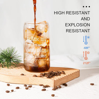 Juratar Cocktailgläser mit Deckel und Strohhalm, bleifreie Trinkgläser, Iced Kaffeegläser, 16 oz, Bier, Cocktail, Saft, Wasser