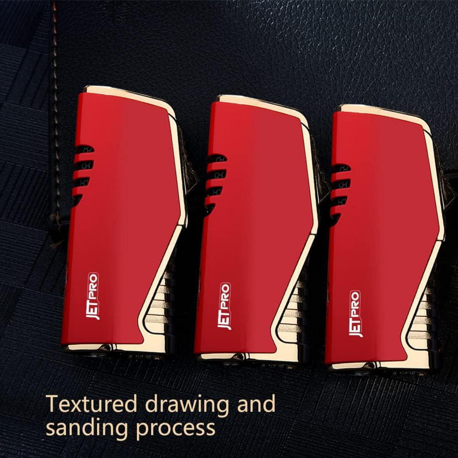 JETPRO Butan Fackel Feuerzeug Einhandbedienung BBQ Backen Sahne Rot