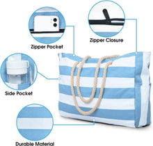 Große Strandtasche mit Reißverschluss und XL