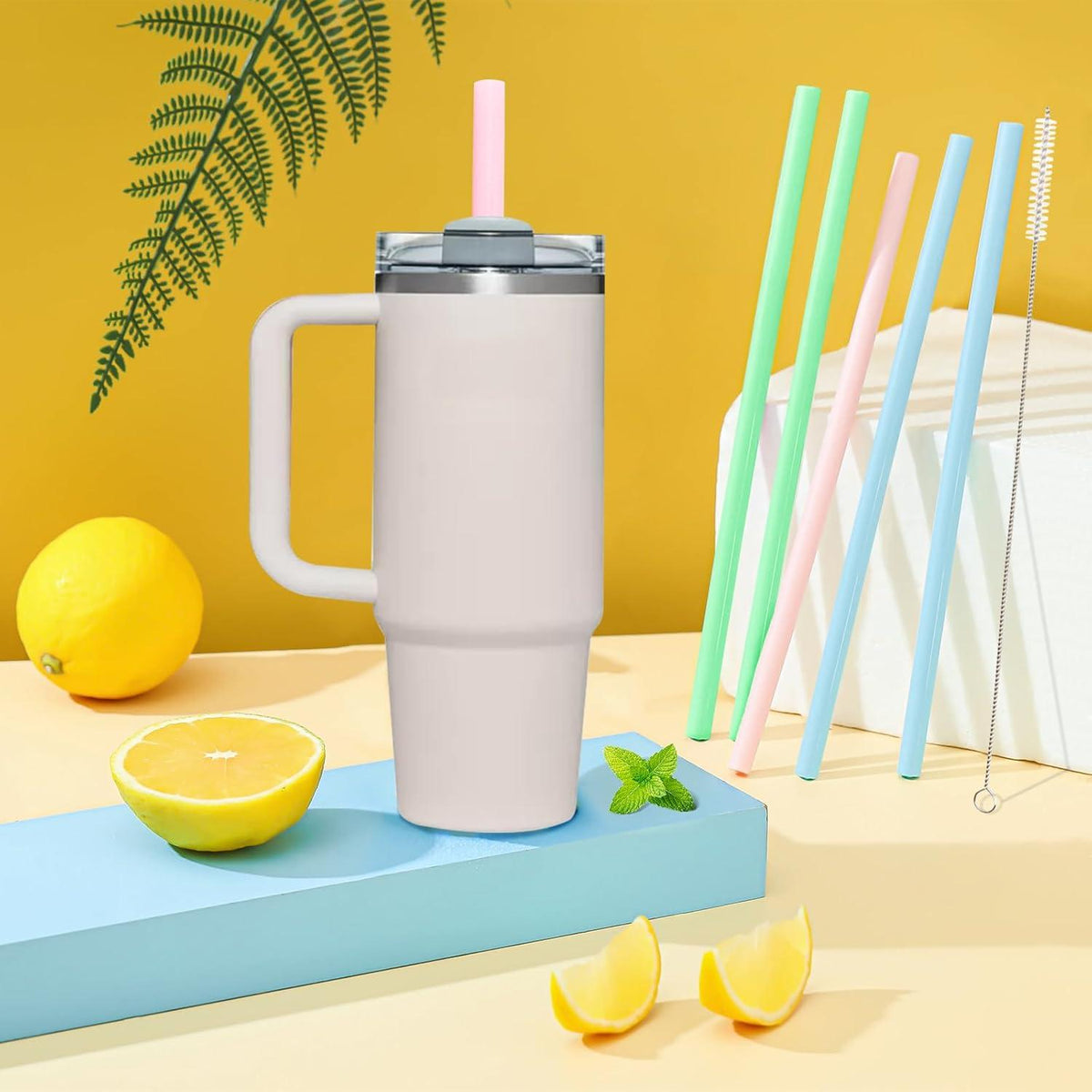 6Pcs Silikon Strohhalme Stanley Adventure Tumbler 20/30/40 oz mit