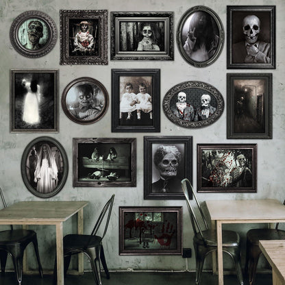 Halloween Gothic Deko Gruselige Horror Bilderrahmen Set