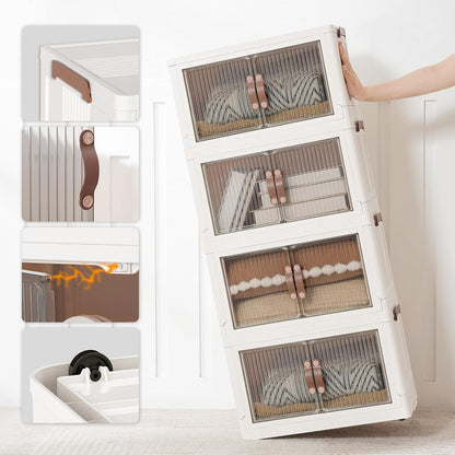 HOOBRO Aufbewahrungsbox mit Deckel 41,6 L Stapelbare Kisten