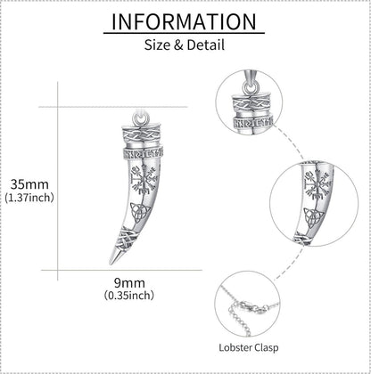 Wikinger Kompass Halskette Sterling Silber Nordische Schmuck Geschenke