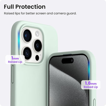 iPhone 15 Pro Max Hülle Silikon 6,7 Zoll Flüssig Silikon Hellgrün