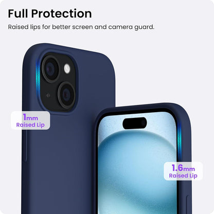 ORNARTO iPhone 15 Plus Hülle Silikon 6,7 Zoll Mitternachtsblau 2023