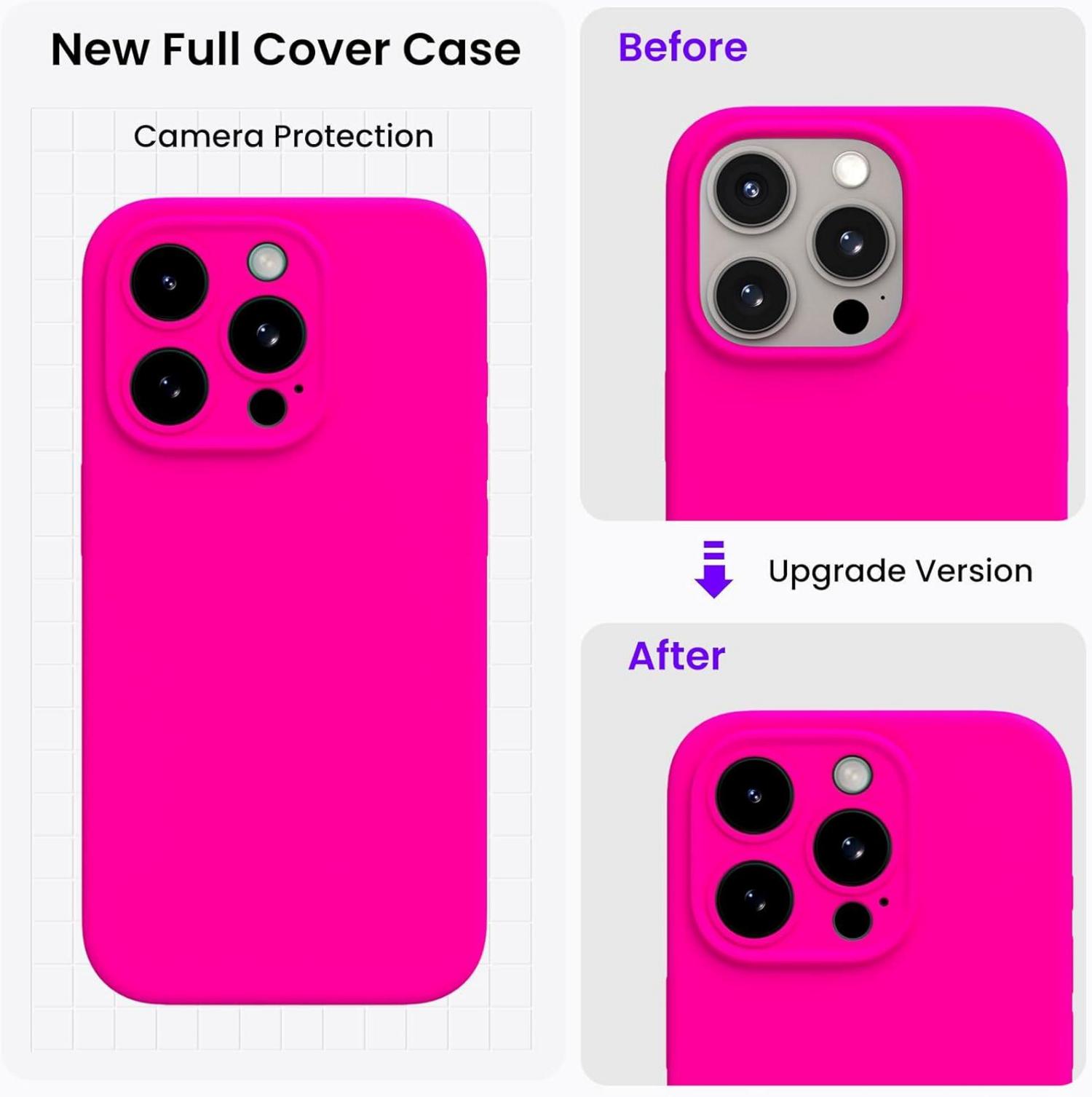 iPhone 15 Pro Max Silikon Hülle Schutzhülle stoßfest 6.7 Zoll - Rosa
