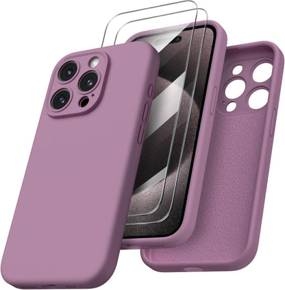iPhone 15 Pro Hülle mit Kameraschutz und Schutzfolien - Flüssiges