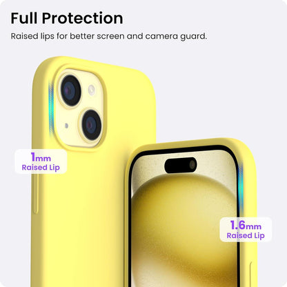 iPhone 15 Hülle Silikon 6,1 Zoll, Ultra-dünn Kratzfest Zitrone Gelb