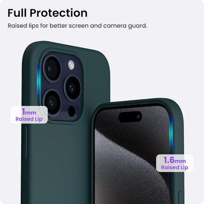 iPhone 15 Pro Max Hülle Silikon 6,7 Zoll Olivgrün - Kratzfeste