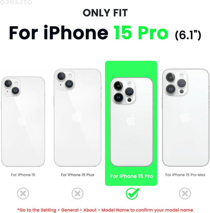 iPhone 15 Pro Hülle mit Kameraschutz und 2 Schutzfolien 6.1