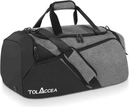 Sporttasche 60L Groß Rucksack mit Schuh- & Nassfach Grau
