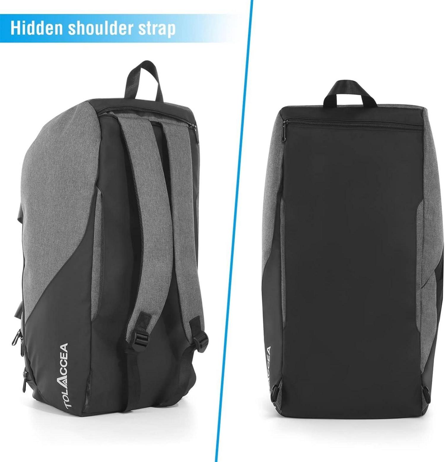 Große 60L Sporttasche Rucksack mit Schuhfach Nassfach Fitness Reisetasche