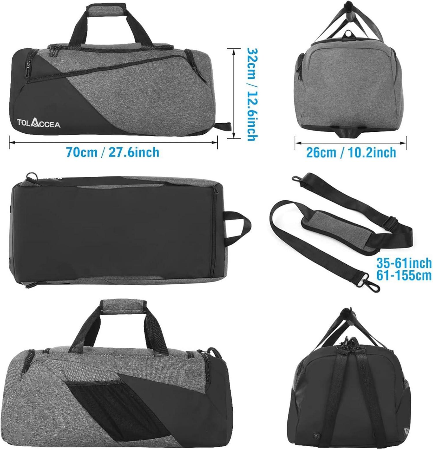 Sporttasche 60L Groß Rucksack mit Schuhfach Nassfach Duffel Bag Herren