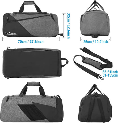 Sporttasche 60L Groß Rucksack mit Schuhfach Nassfach Duffel Bag Herren