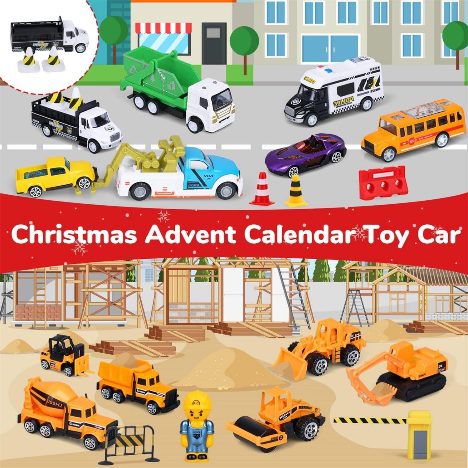 Adventskalender Autos Junge 2024 mit Legierungs-Fahrzeugen